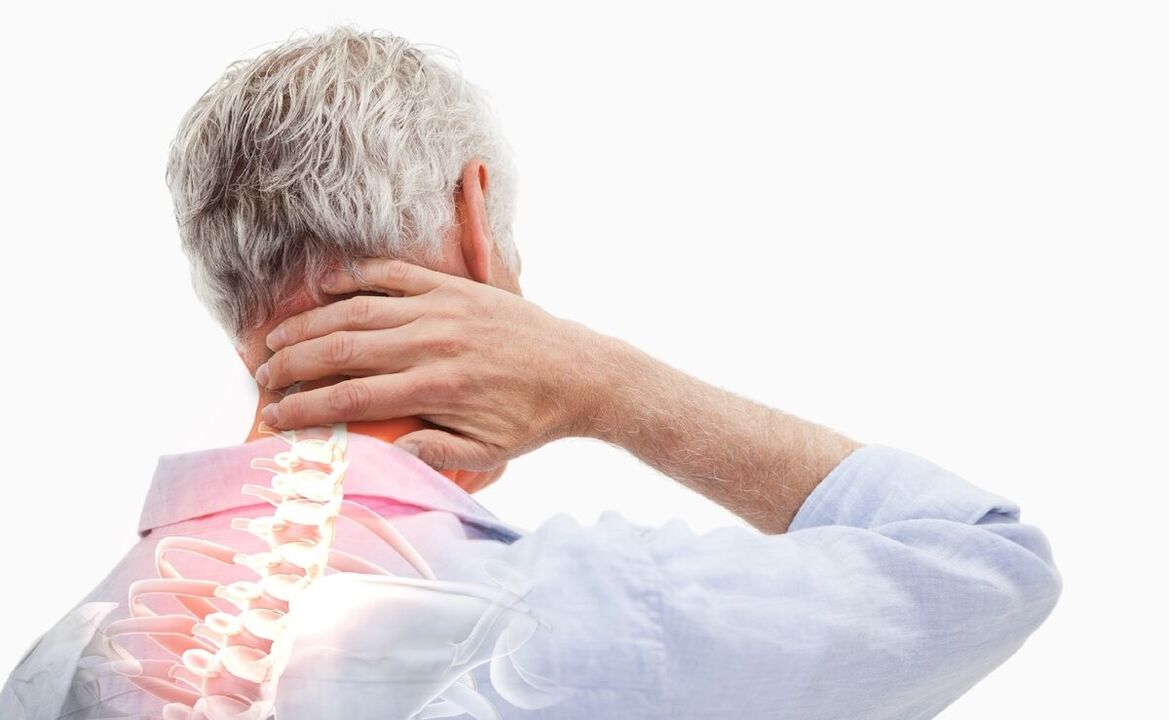 dor no pescoço em um homem com osteocondrose